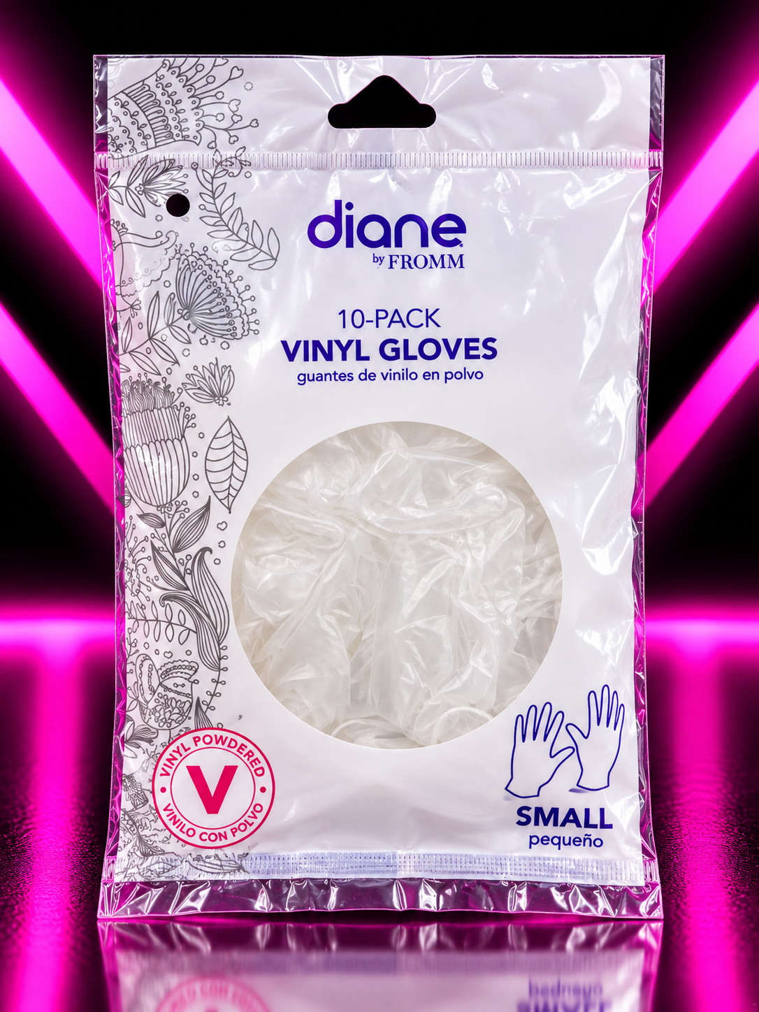 DIANE PROFESSIONAL – GUANTES DE VINILO CON POLVO 100 PCS