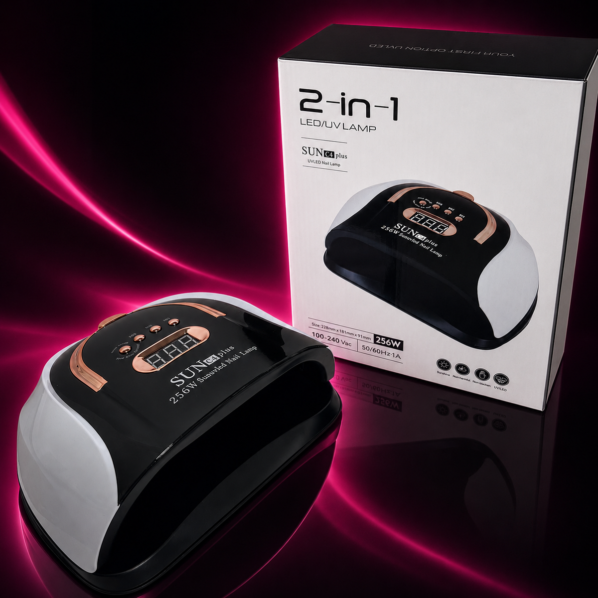 LÁMPARA LED/UV 2 EN 1 SUN C4 PLUS – 256W