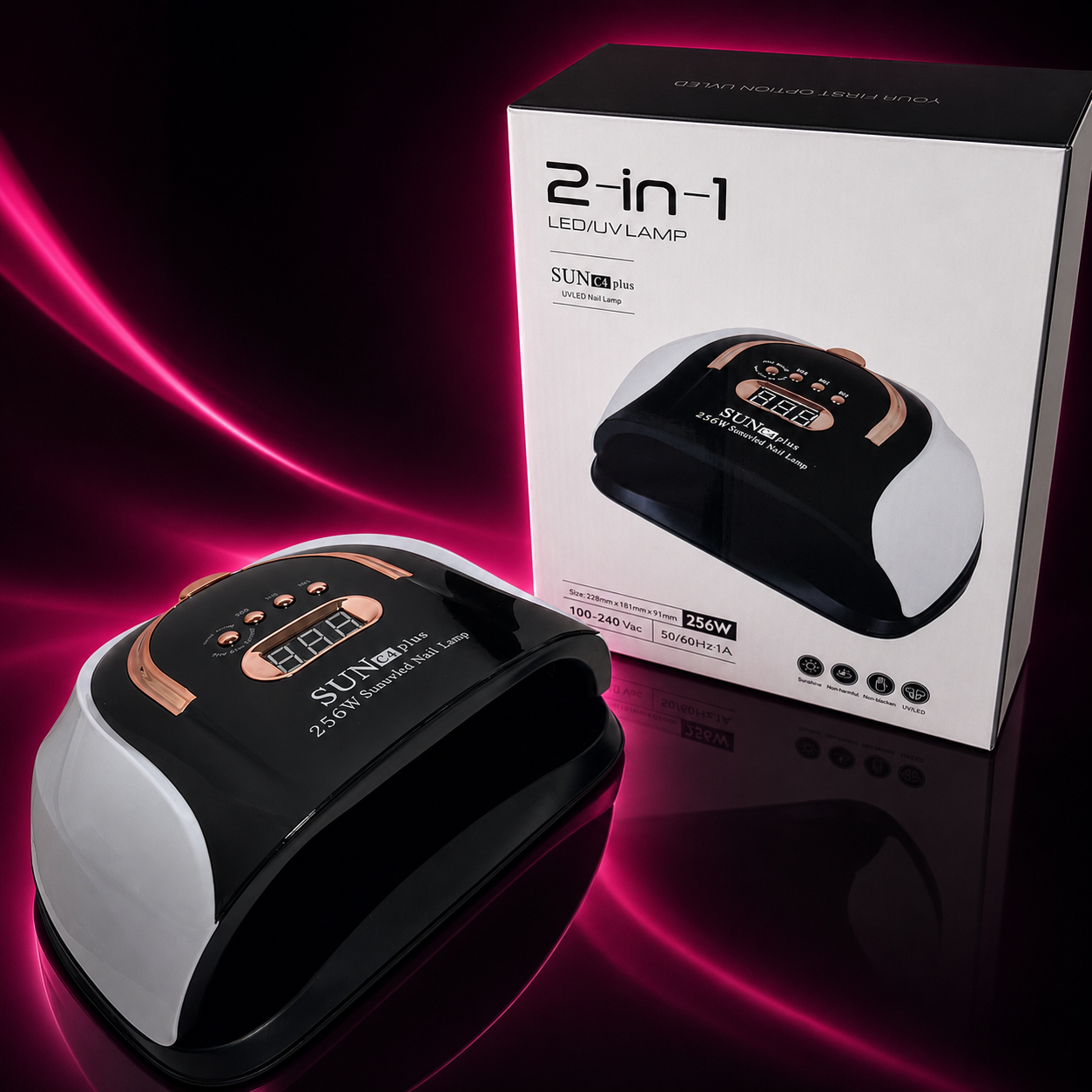 LÁMPARA LED/UV 2 EN 1 SUN C4 PLUS – 256W