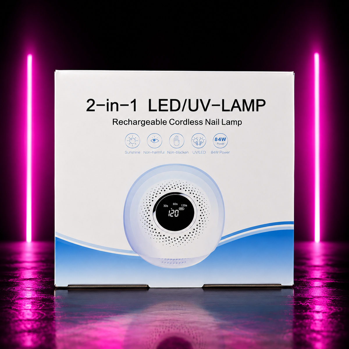 2-IN-1 LED/UV RECHARGEABLE CORDLESS NAIL LAMP – 84W