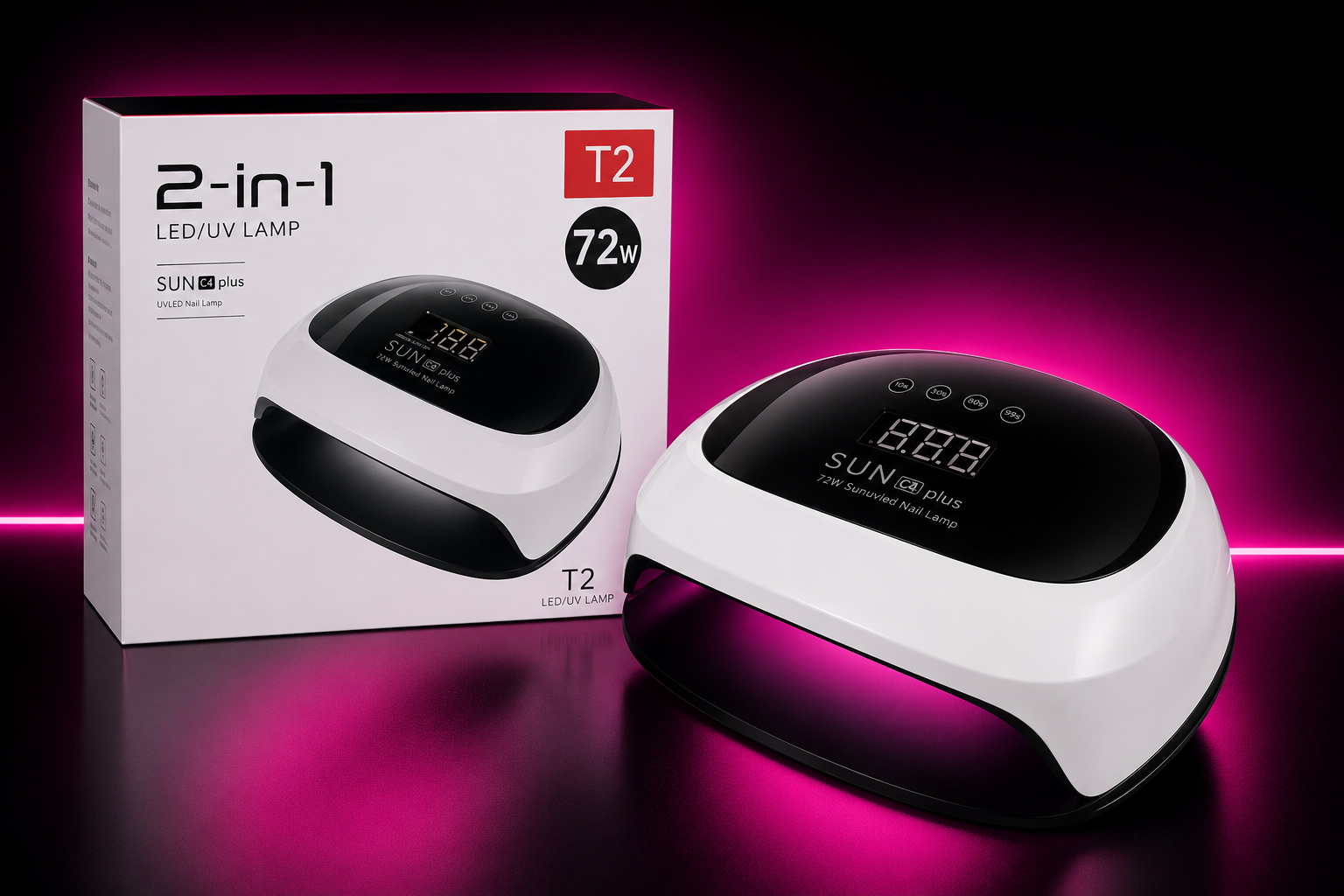 LÁMPARA LED/UV 2 EN 1 T2 – 72W
