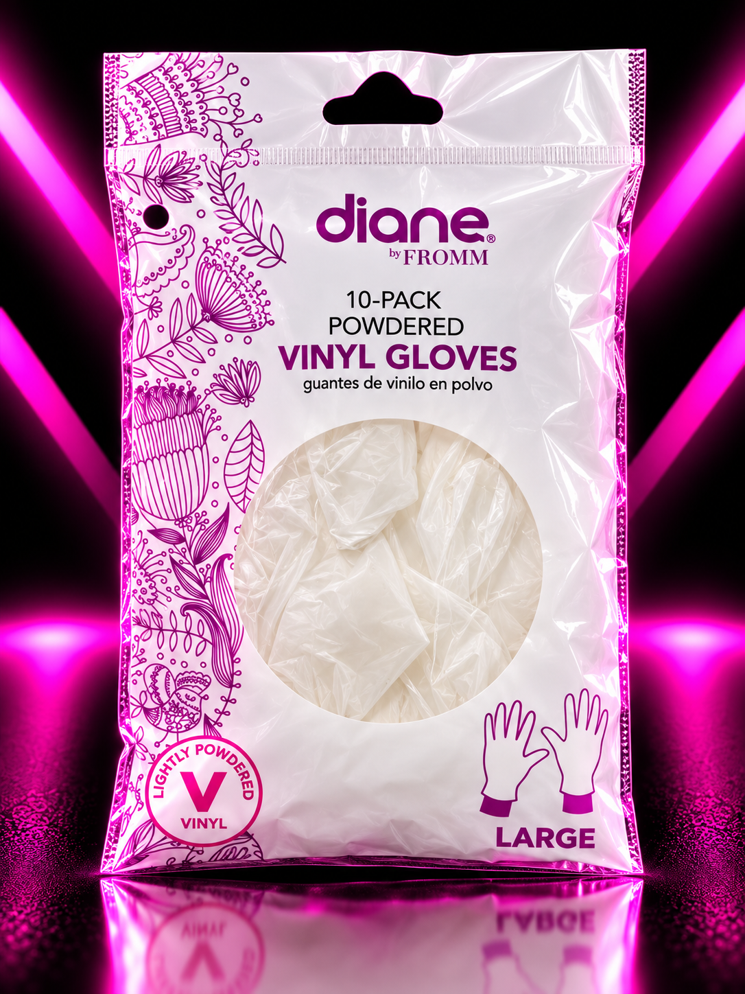 DIANE PROFESSIONAL – GUANTES DE VINILO CON POLVO 100 PCS