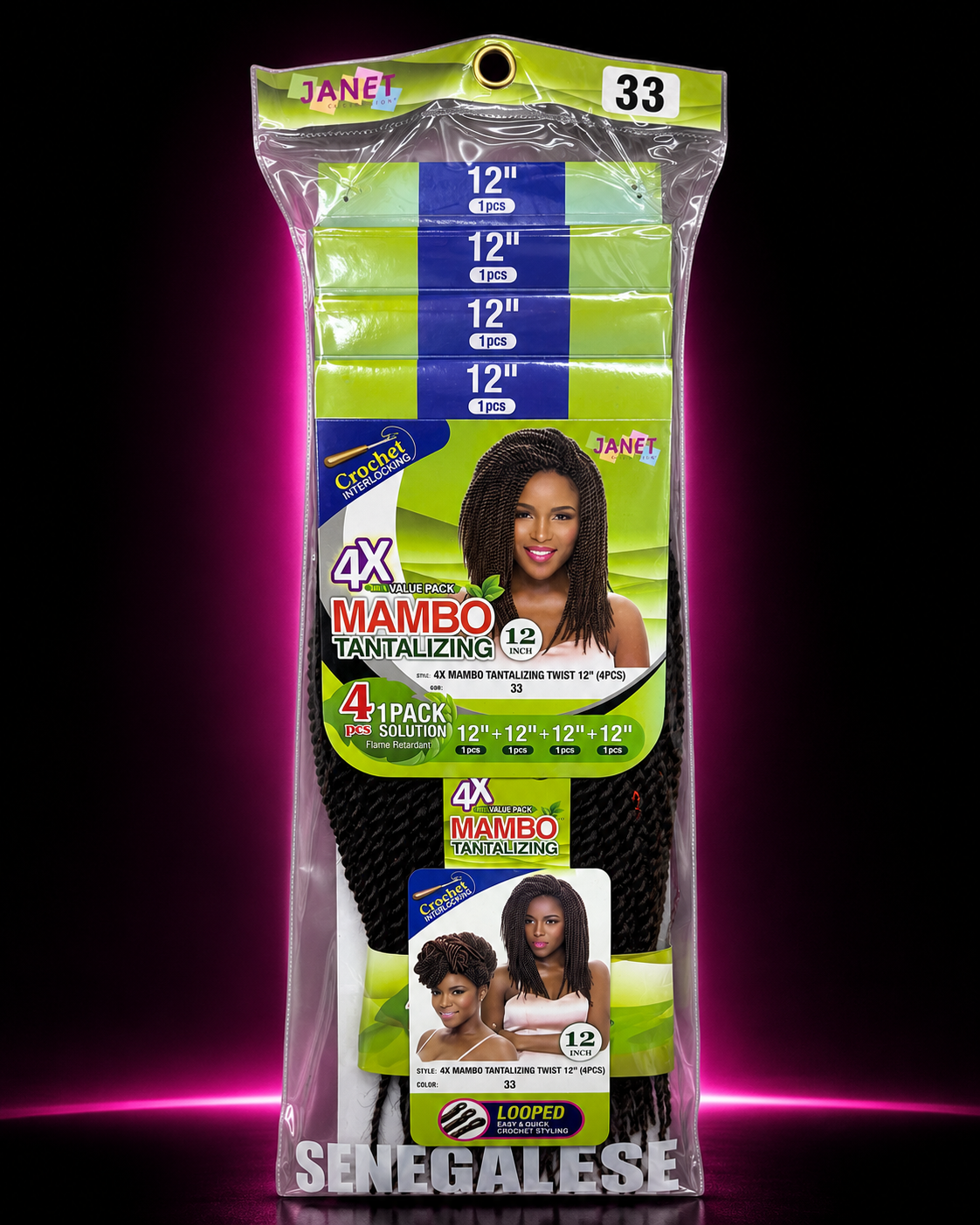 JANET COLLECTION 4X MAMBO TANTALIZING TWIST 10" (4 PACK)