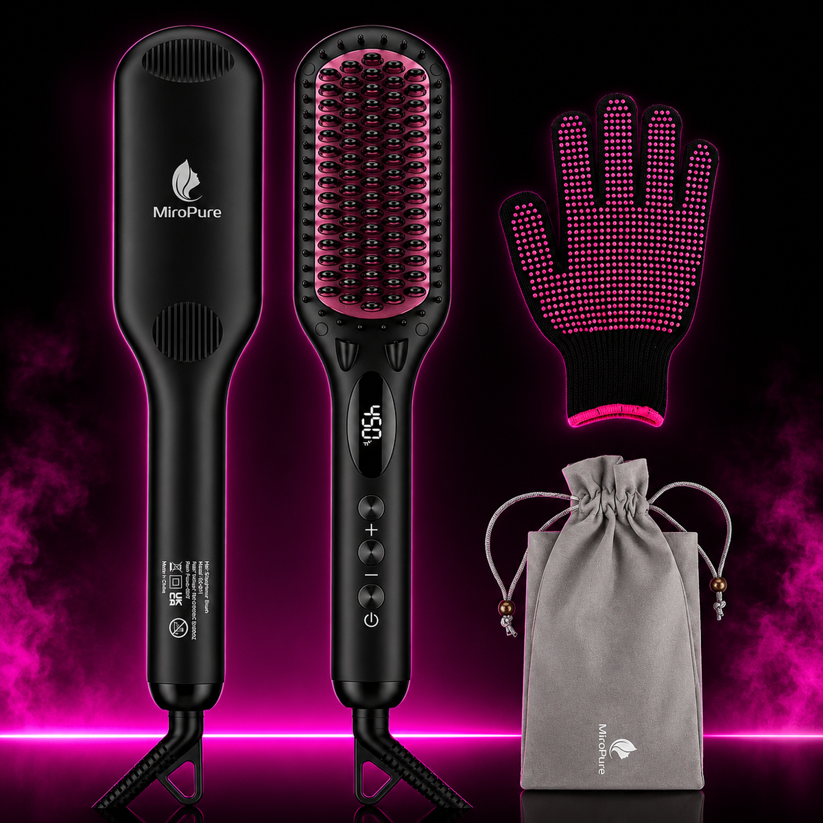 MIROPURE IONIC HAIR STRAIGHTENER BRUSH