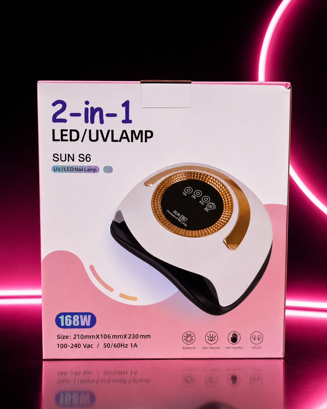 SUN S6 2-IN-1 LED/UV NAIL LAMP – 168W