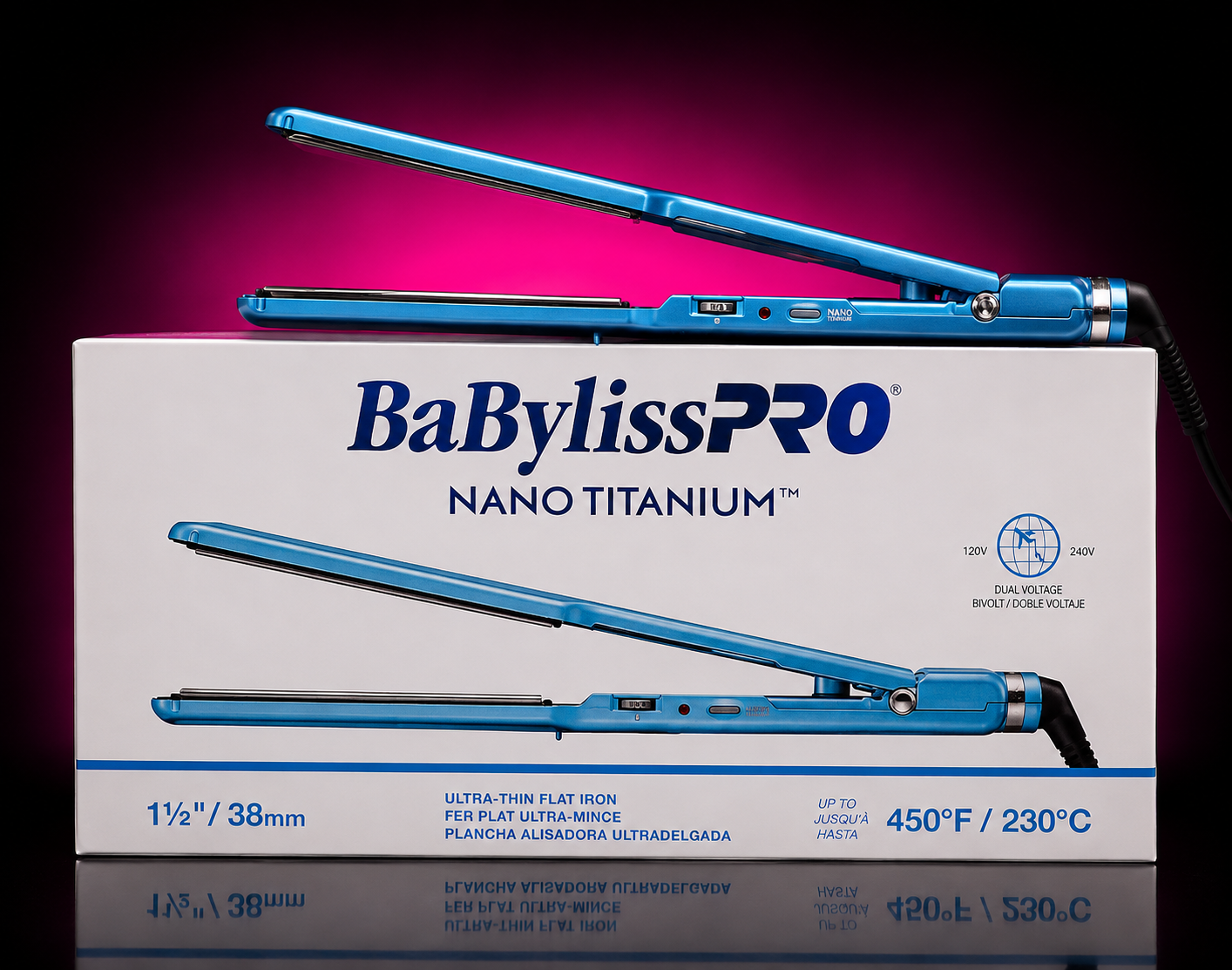 BABYLISSPRO NANO TITANIUM ULTRA-THIN FLAT IRON – 1½"
