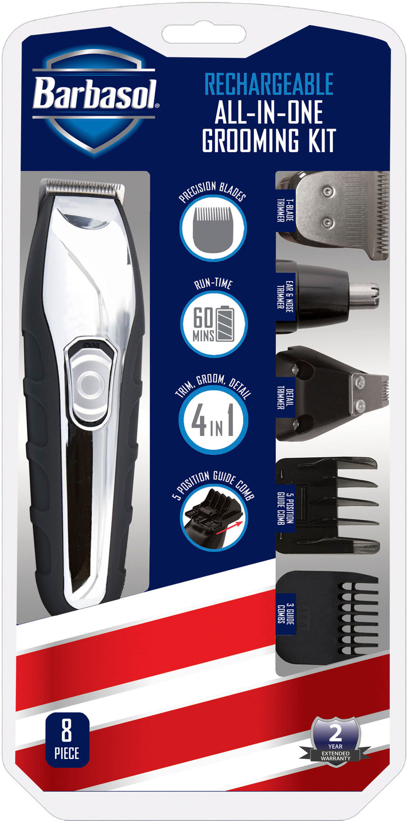 BARBASOL RECHARGEABLE ALL IN ONE GROOMING KIT