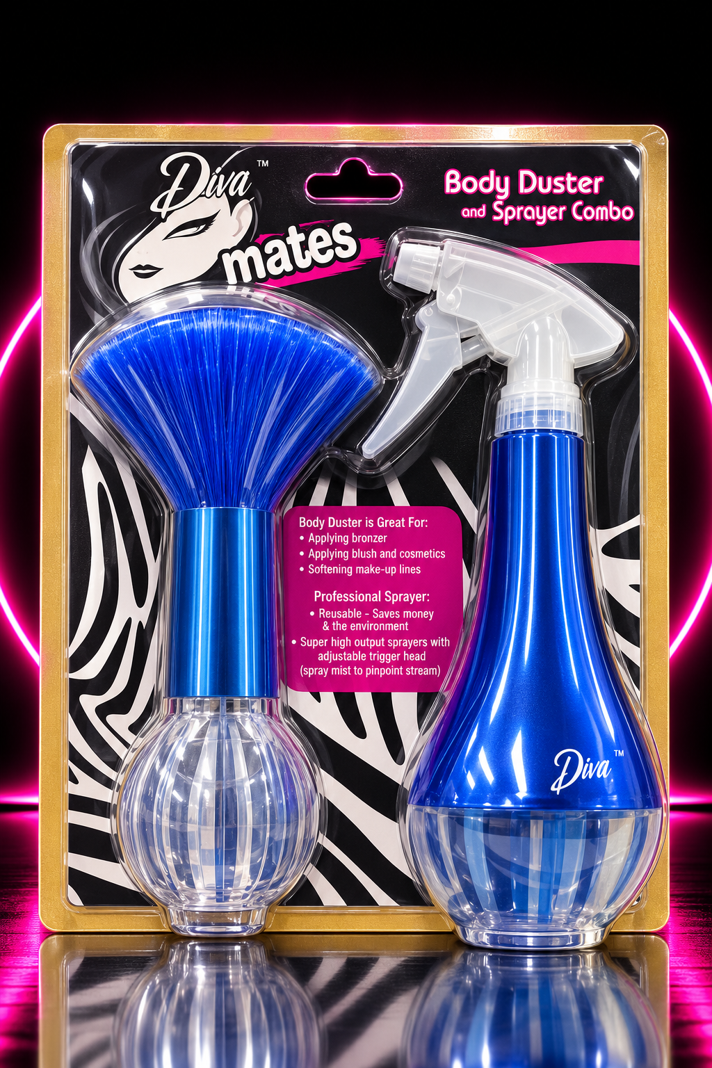 DIVA MATES – KIT BROCHA BODY DUSTER + ATOMIZADOR