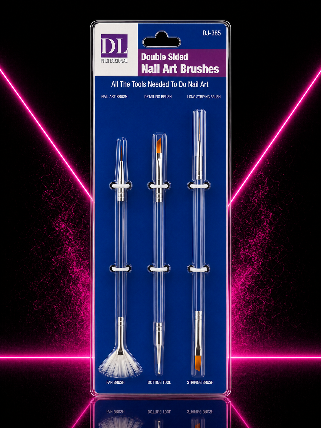 SET DE PINCELES DOBLE PUNTA PARA NAIL ART – 3 PIEZAS