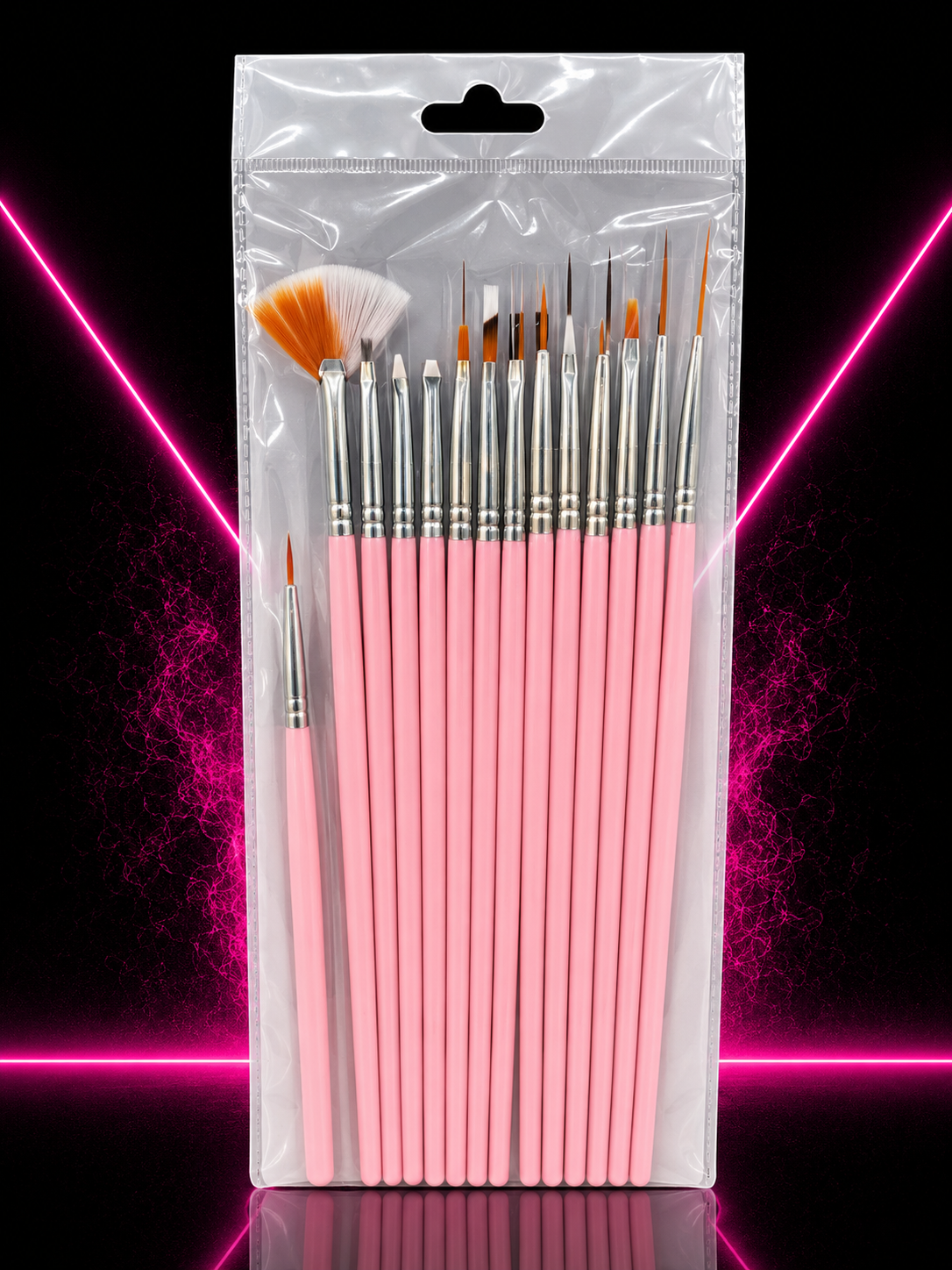 SET DE PINCELES PARA NAIL ART – 16 PIEZAS