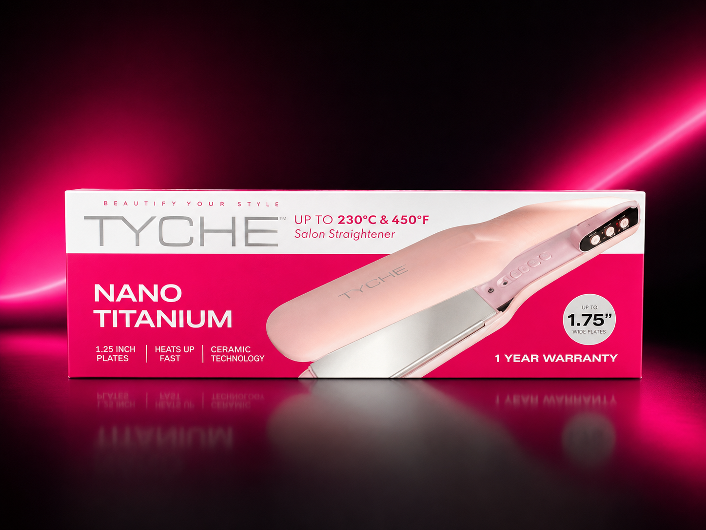 TYCHE NANO TITANIUM FLAT IRON – 1 ¾"