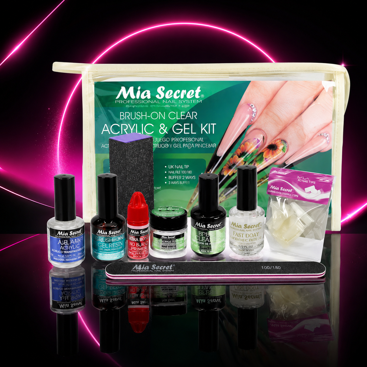 MIA SECRET BRUSH-ON CLEAR ACRYLIC &amp; GEL KIT