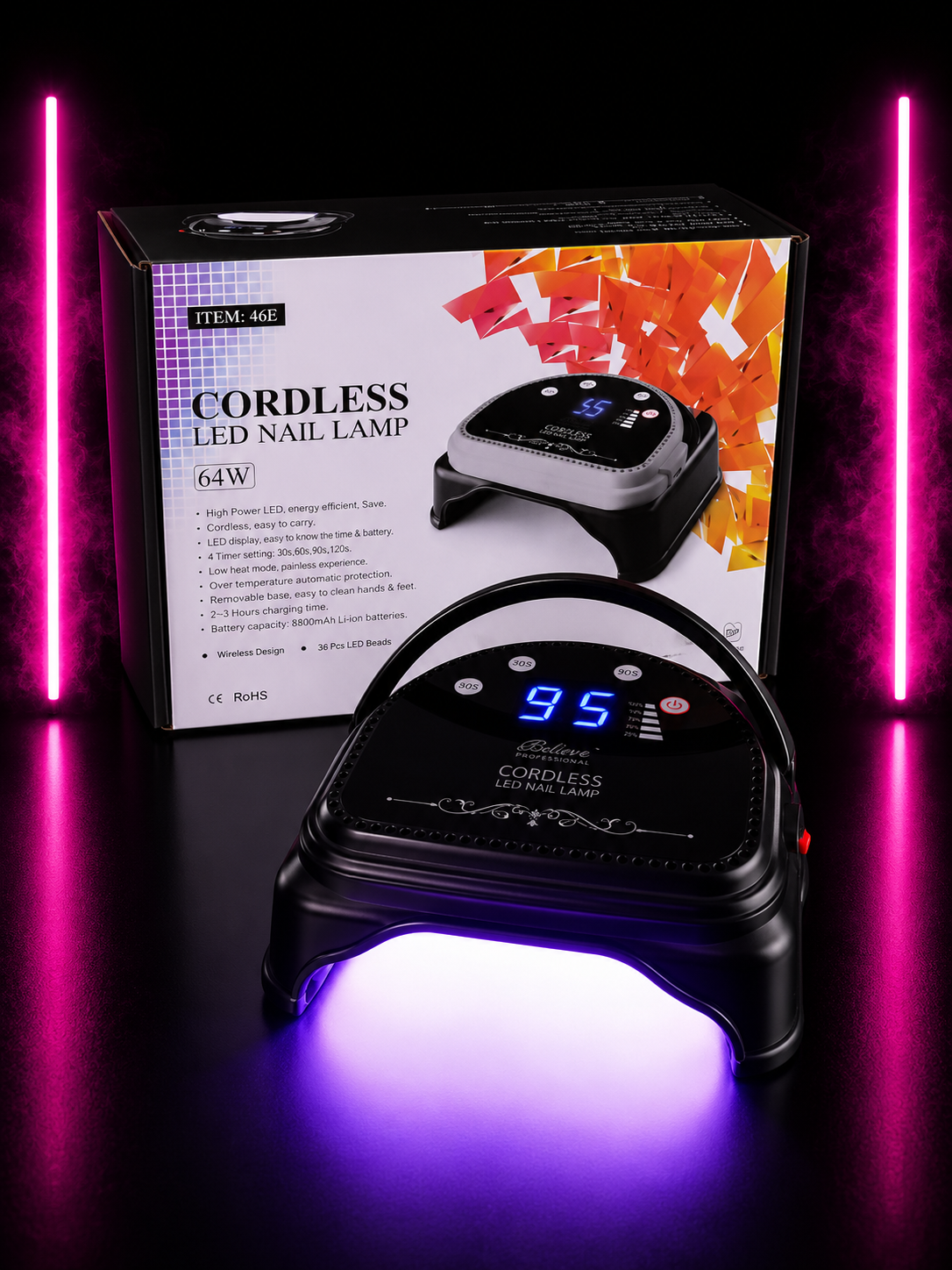 64W CORDLESS LED NAIL LAMP