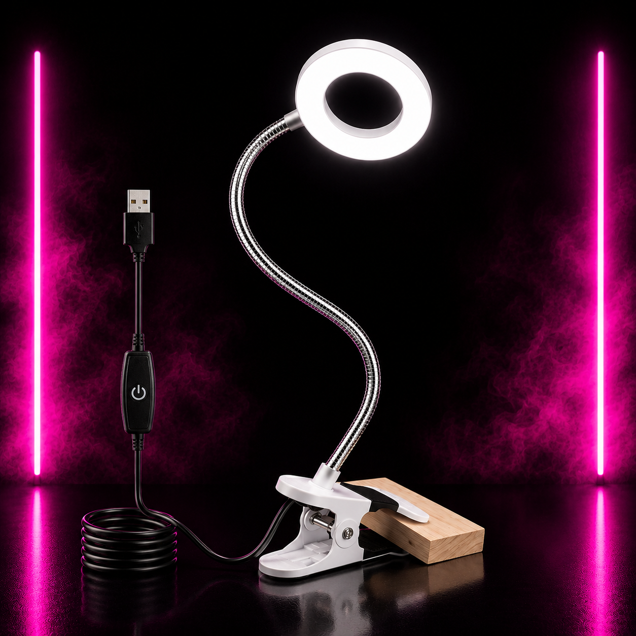 USB LED RING LIGHT WITH CLIP
