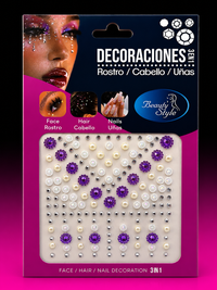 DECORACIONES 3 EN 1 PARA ROSTRO, CABELLO Y UÑAS