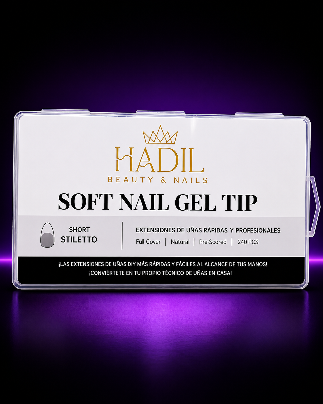 Hadil Soft Nail Gel Tip – Short Stiletto (240 PCS)