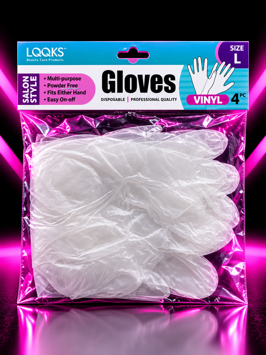LQQKS – GUANTES DE VINILO DESECHABLES 4 PCS